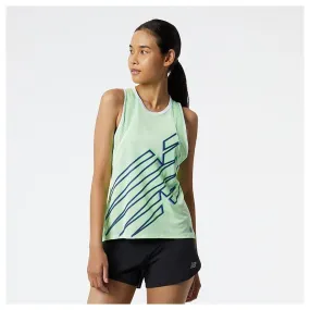 New Balance Printed Fast Flight Tank (women's) - Vibrant spring glo heather