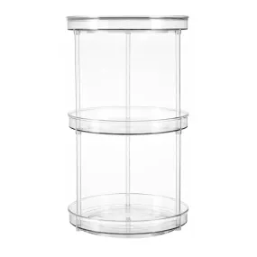 360° Rotatable 3 Tier Turntable Cabinet Organizer, Transparent by Gominimo