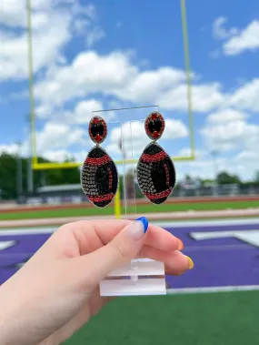 Beaded Black and Red Football