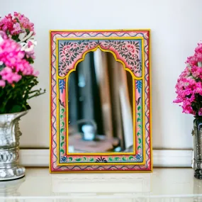 Brushed Beauty: Handpainted 25x35cm Mirror