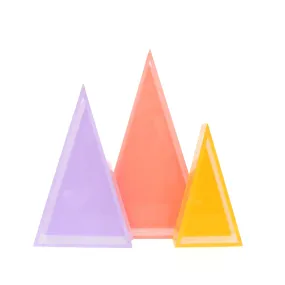 Lavender, Coral & Yellow Acrylic Holiday Triangle Trees