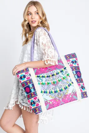 MB0246 Lilianna Boho Fringe Tote Bag