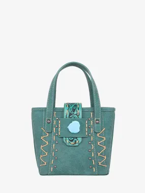 Montana West Tooled Buckle Hand-stitch Crossbody Mini Tote