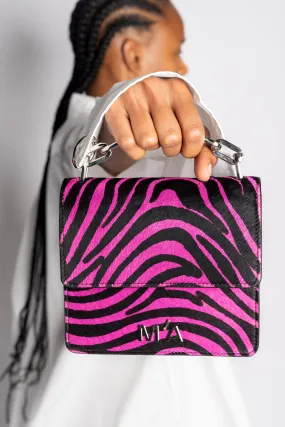 PINK ZEBRA PRINT MINI CHAIN M'A BAG