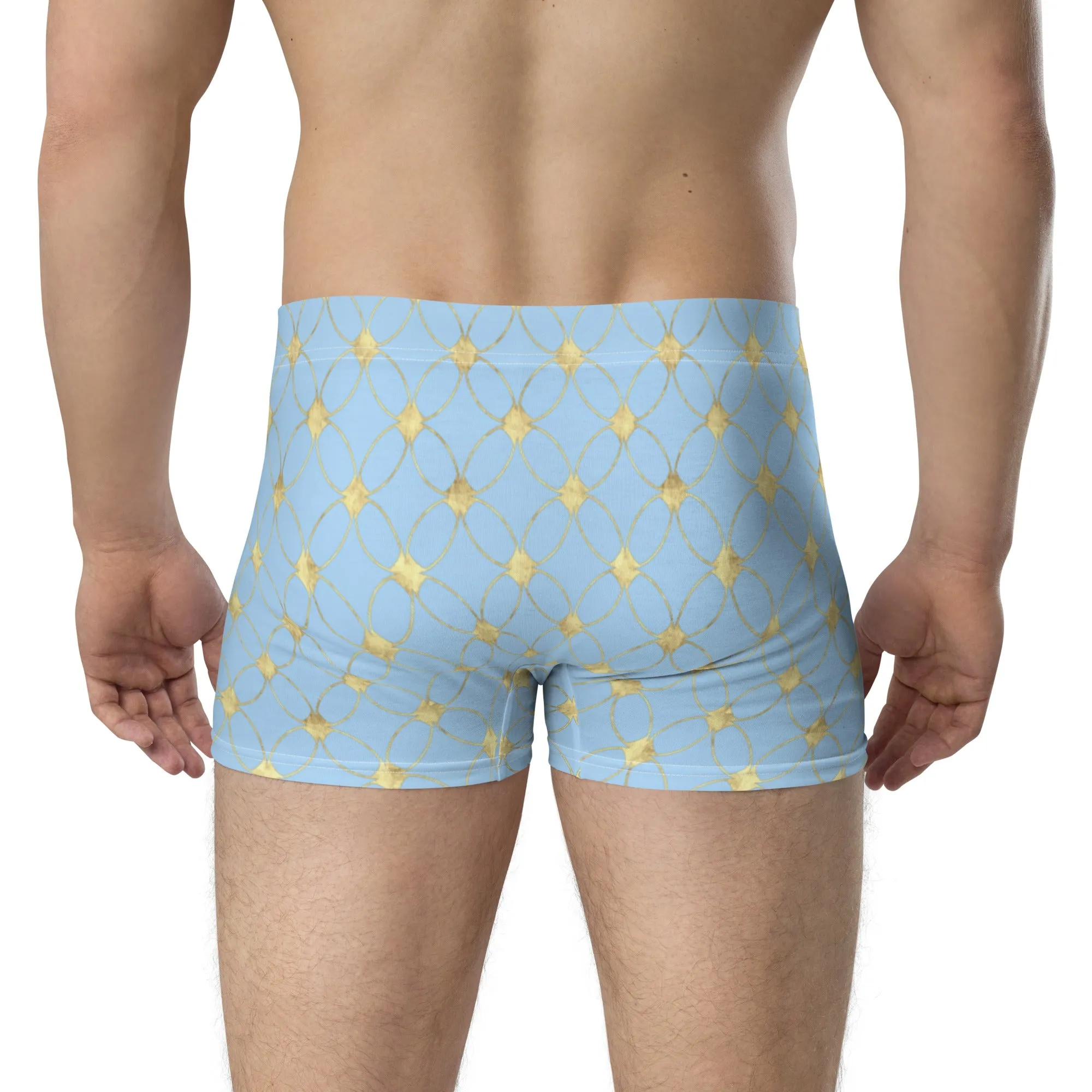 Sky blue boxer with Golden print for men’s