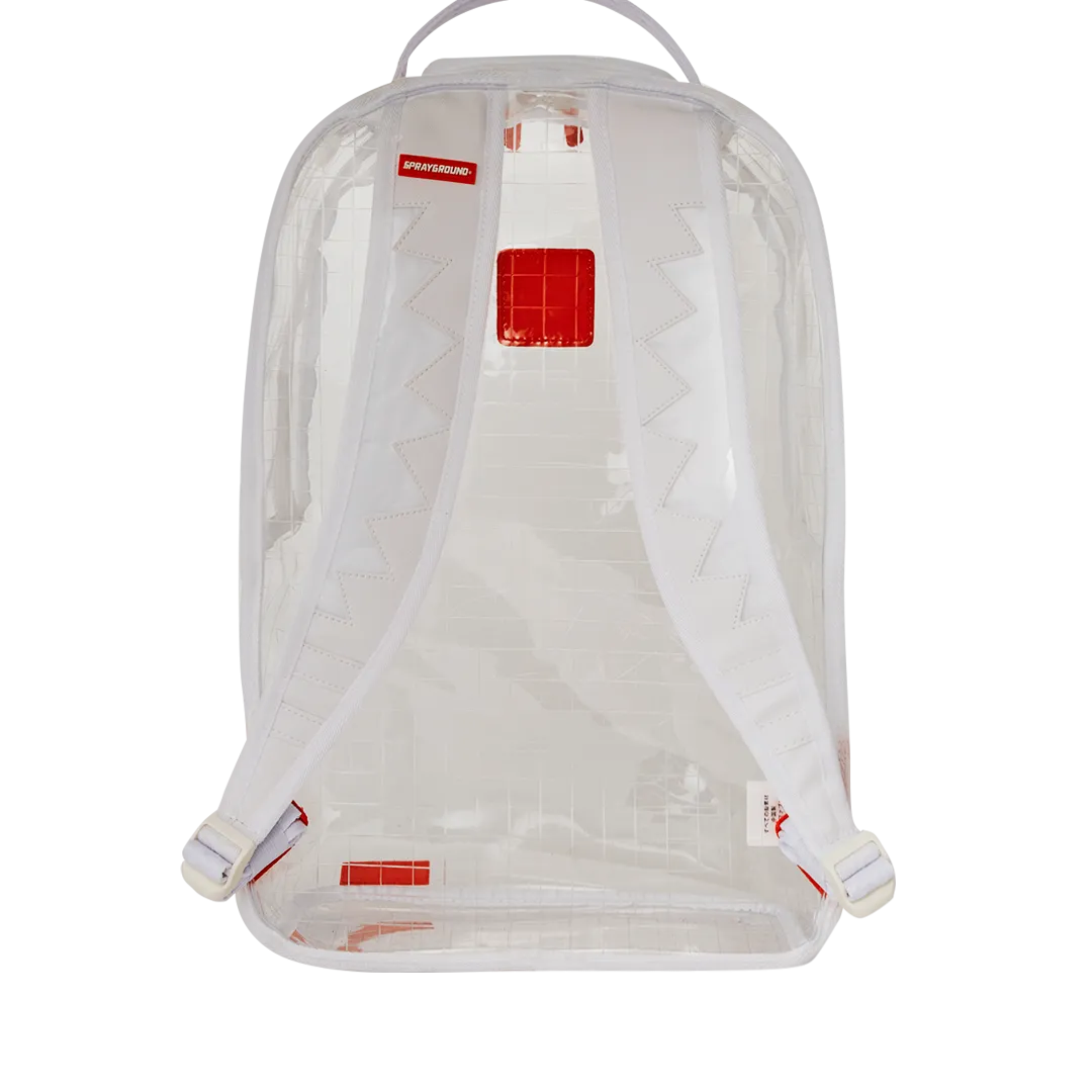 Sprayground Clear Vision Sharks in Paris Backpack - Transparent / Red / White